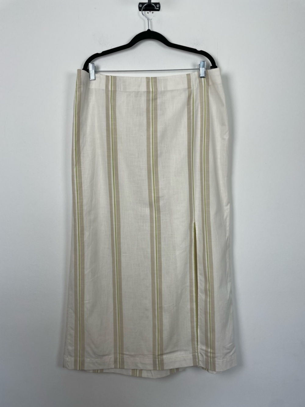 A New Day A Line Slit Front Cream Stripe Maxi Elastic Back Waist Skirt Women XXL - Picture 2 of 8